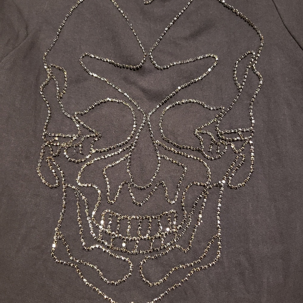 Zara Men's Beaded Skull T-Shirt Size S - Picture 4 of 4